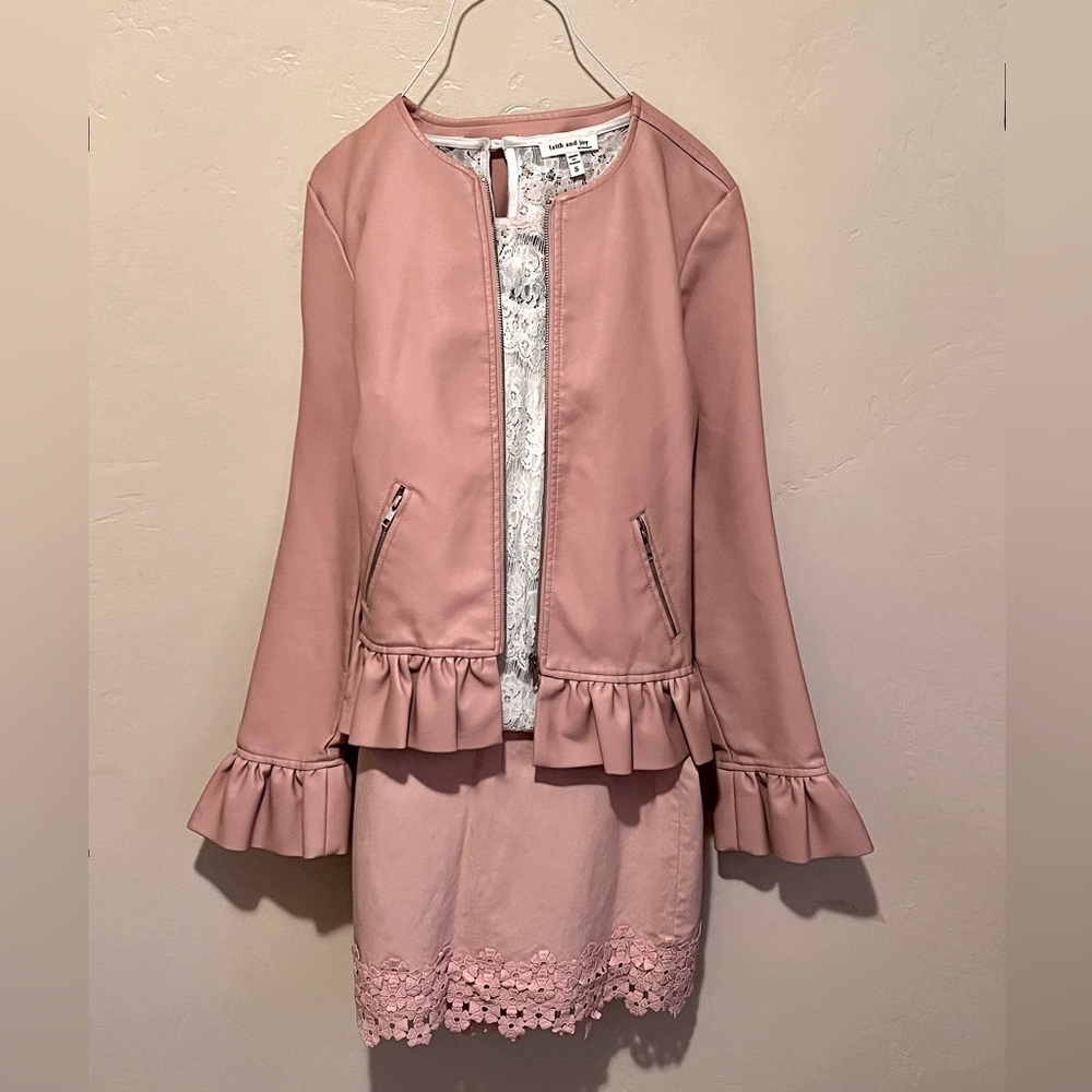 Dusty Pink Skirt Suit Set